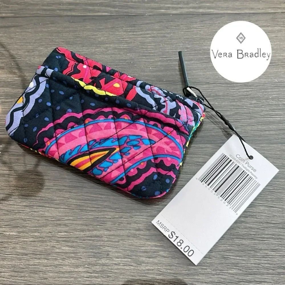 Vera Bradley Quilted Coin Purse Twilight Paisley NWT
